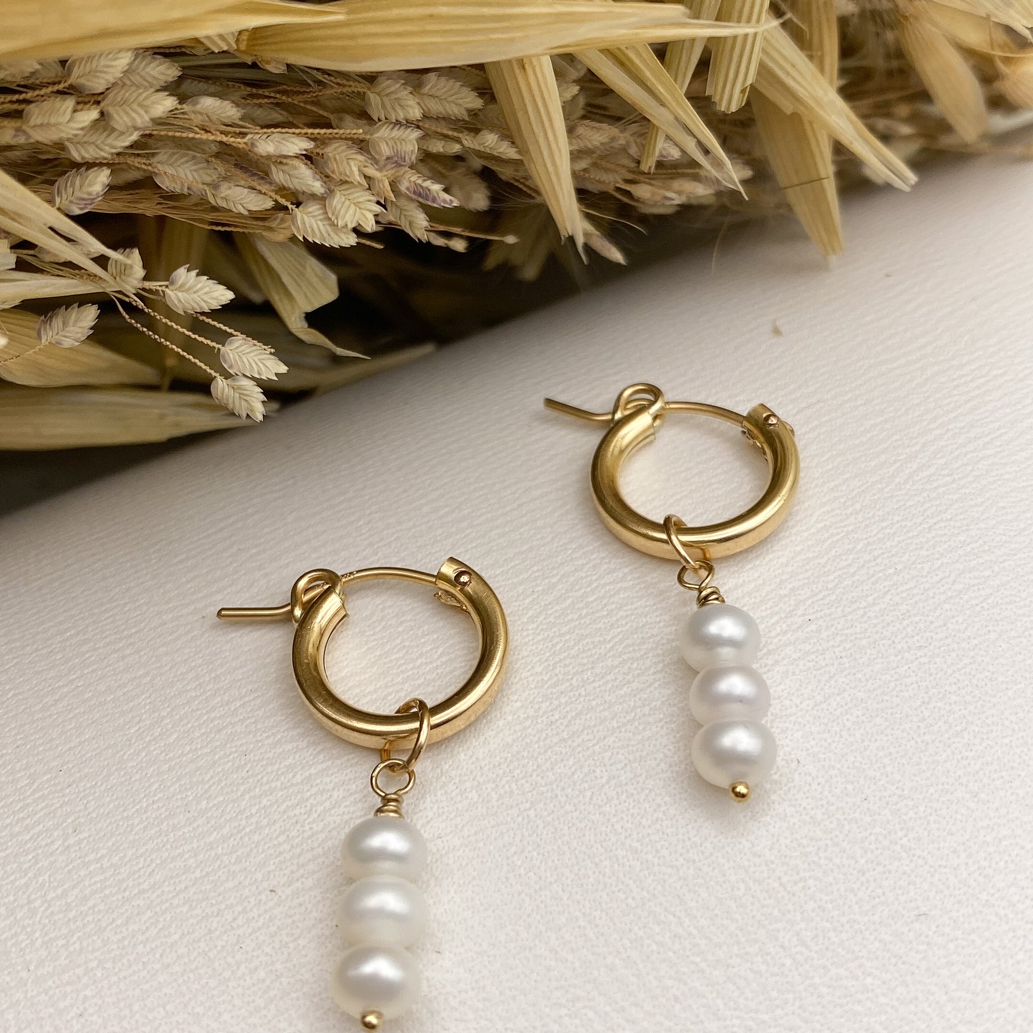 Ivory Pearl  Hoop Charm