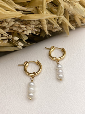 Ivory Pearl  Hoop Charm